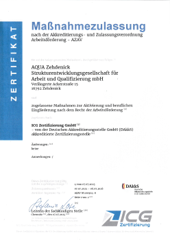 Zertifikat AVAZ-Trägerzulassung  